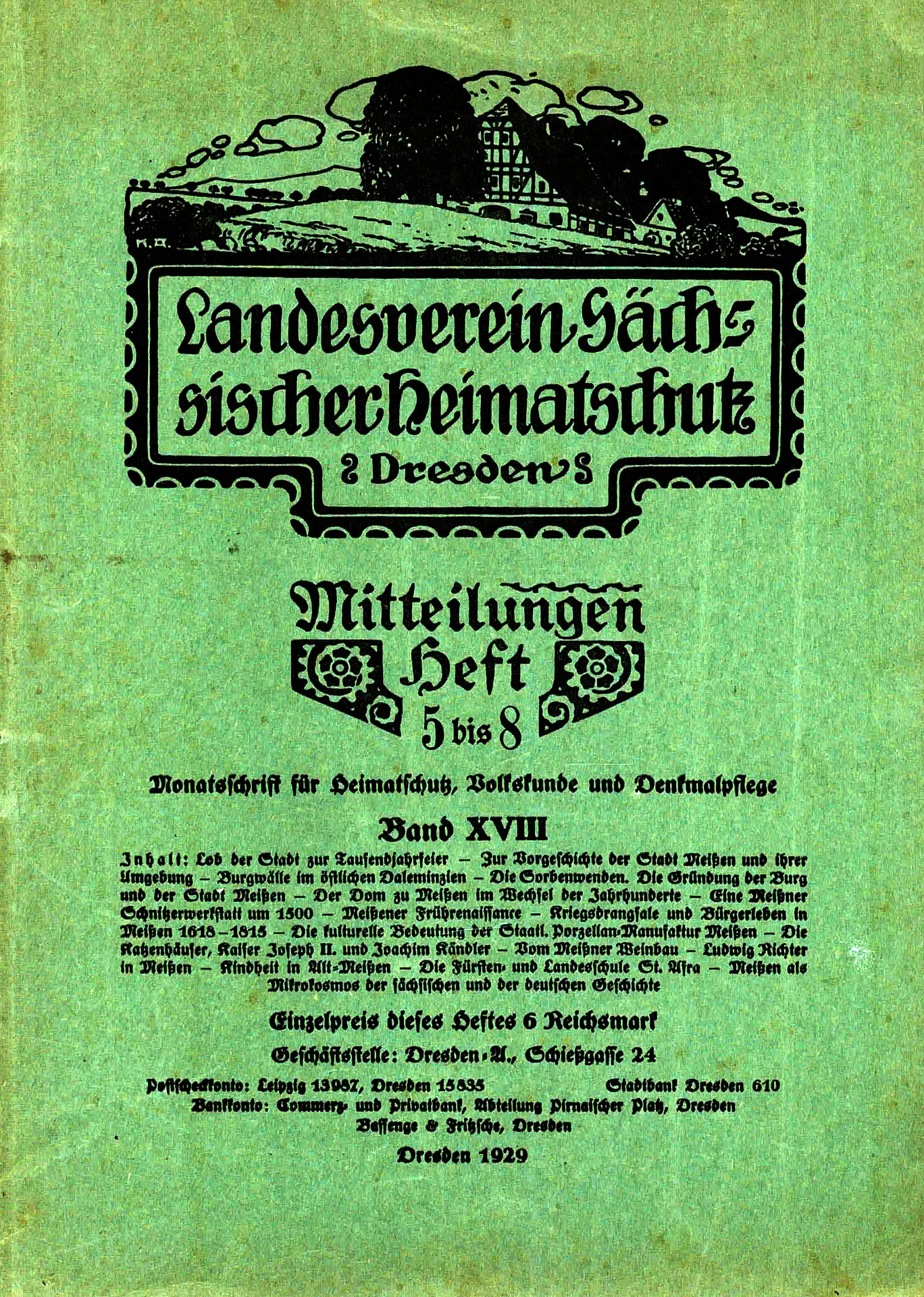 Landesverein Sächsischer Heimatschutz, Mitteilungen Heft 5 bis 8 - Landesverein Sächsischer Heimatschutz, Dresden